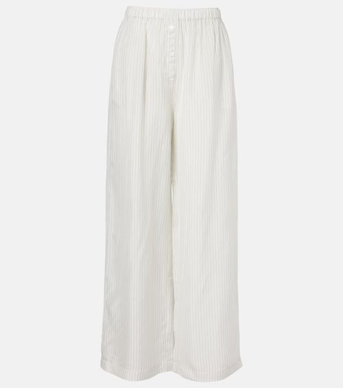 Brenna sheer striped wide-leg pants
