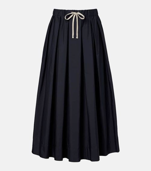 Pineta pleated cotton midi skirt