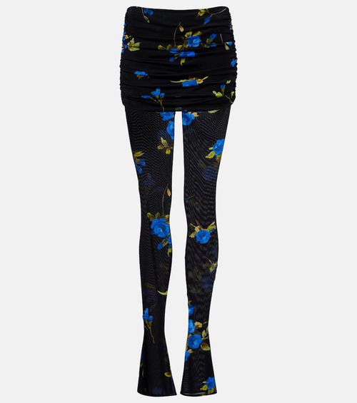 Floral jersey leggings