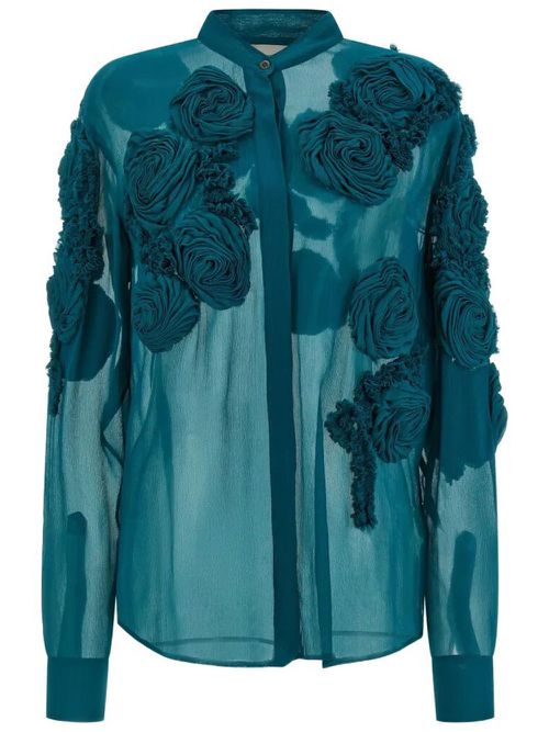 Chowsa Embellished Shirt In Sheer Viscose