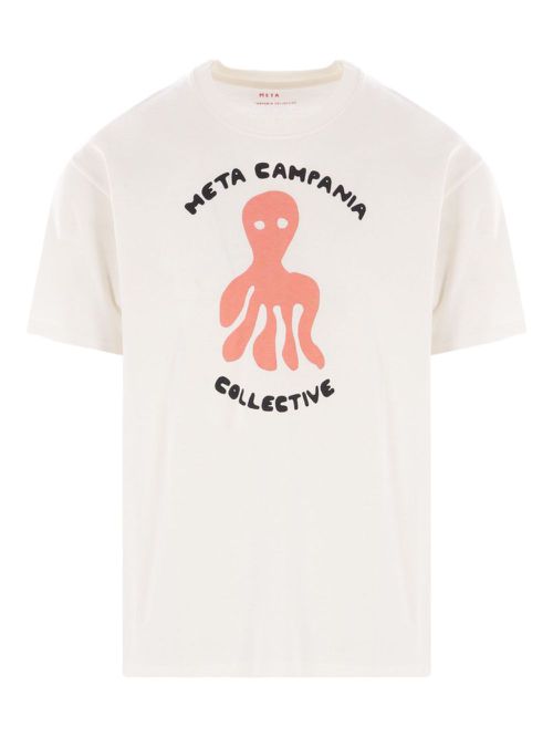 Peter octopus-print cotton T-shirt - Light and natural