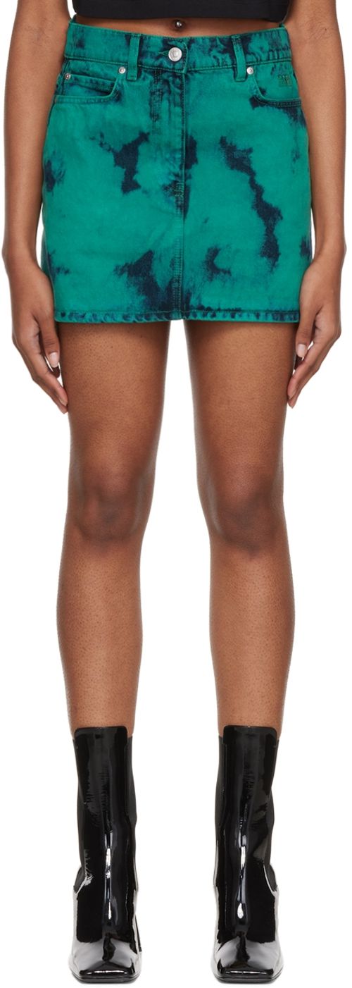 SSENSE EXCLUSIVE GREEN TIE-DIE MINI SKIRT