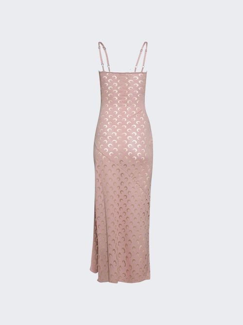 Moon Devore Fine Straps Long Dress Light Pink