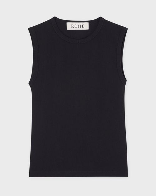 Róhe Top Tight Rib Tank Black
