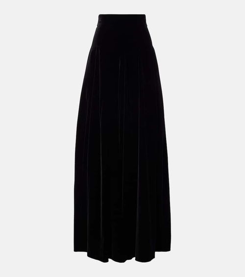 Cotton velvet maxi skirt