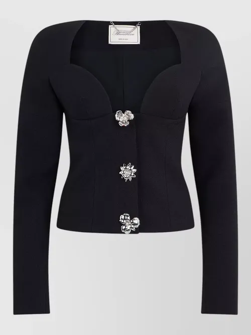 Blumarine - double breasted crepe tailored jacket