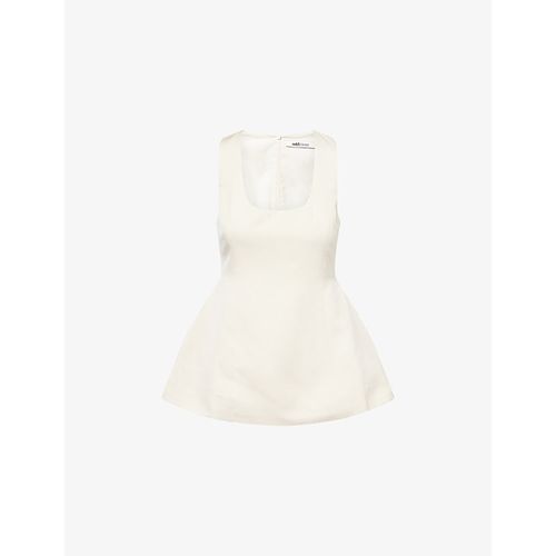 Womens Volume Sleeveless Woven Top