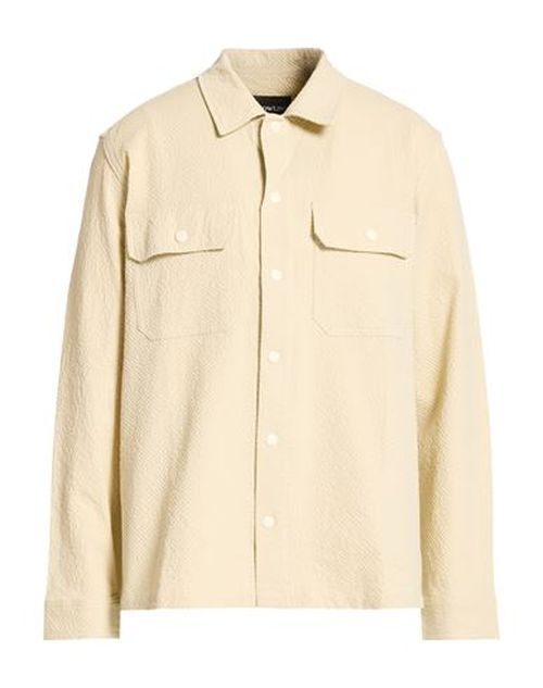 Man Shirt Beige Size L Cotton, Elastane