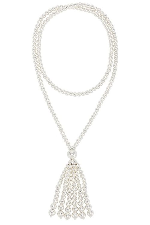 Beaufille Sterling Silver Tassel Necklace in Sterling Silver - Metallic Silver. a