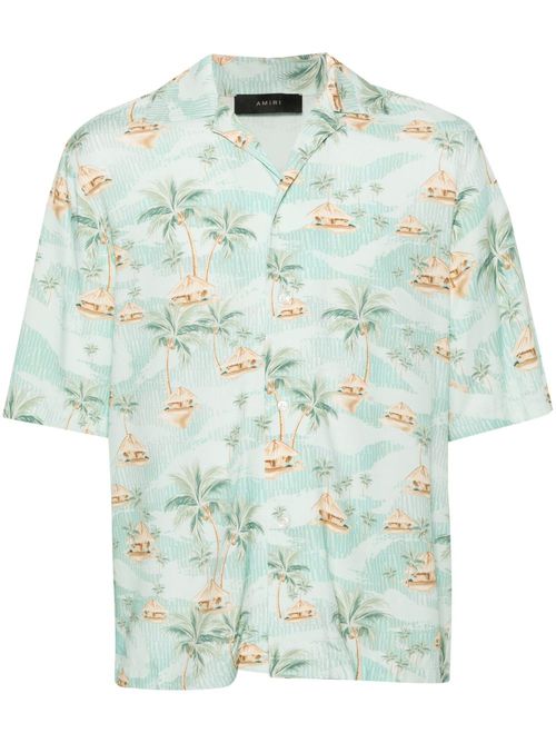 Repeat Palm Camp shirt - Green