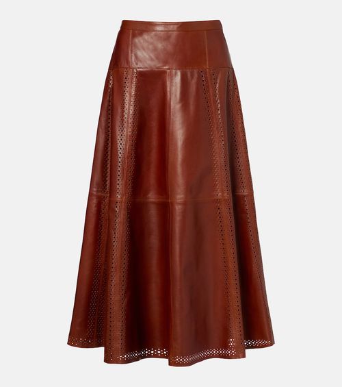 Aninda leather midi skirt