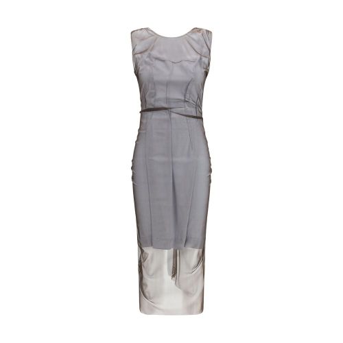 Semi-Sheer Panelled Dress — Gray