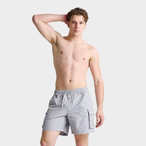 Men's Packable Cargo 7" Swim Shorts in Grey