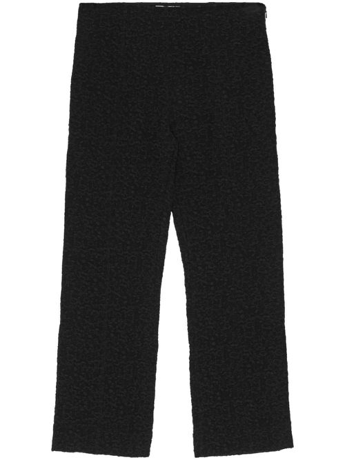 Textured cropped trousers - Black