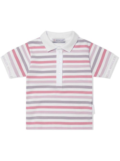Striped polo shirt - White