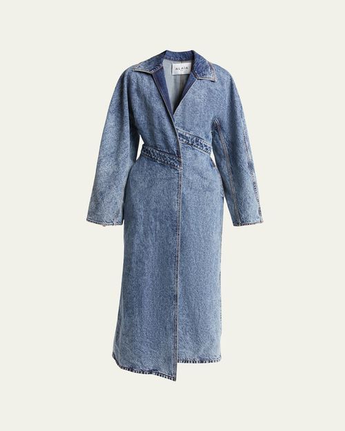 Wrap Denim Trench Coat