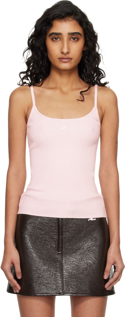 Pink Reedition Rib Knit Tank Top
