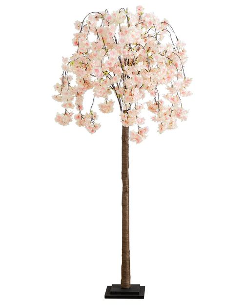 5ft Lighted Artificial Cascading Cherry Blossom Tree with 320  Warm White LED Lights