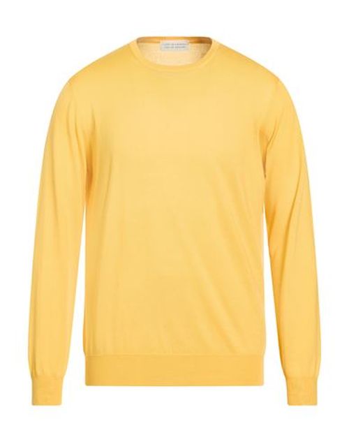 Man Sweater Yellow Size 46 Super 140s Wool, Silk, Cashmere