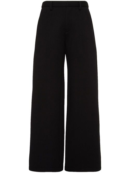 Mid-rise wide-leg trousers - Black