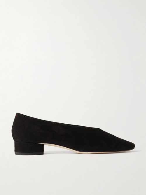 Delia Suede Ballet Flats - Black