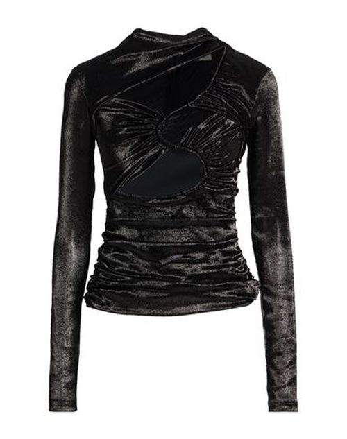 Woman Top Black Size 6 Silk, Polyester, Elastane