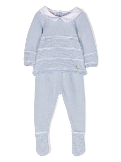 Ribbed-knit pajama set - Blue