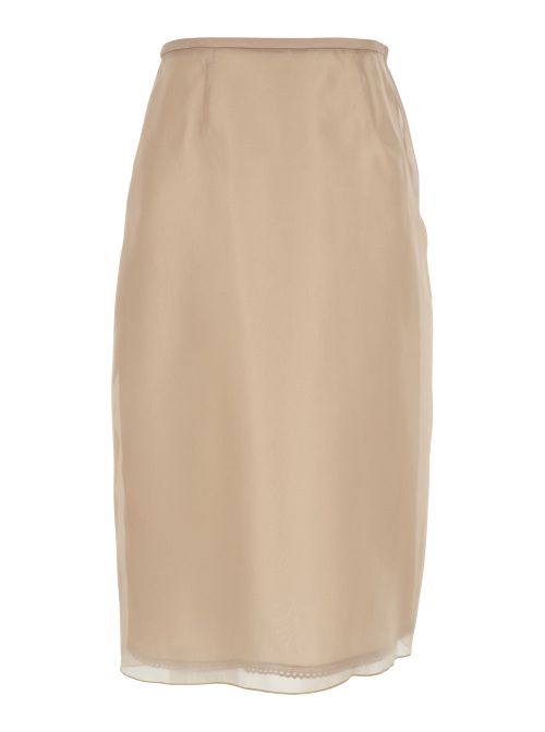 Technical Polyester Skirt — Beige