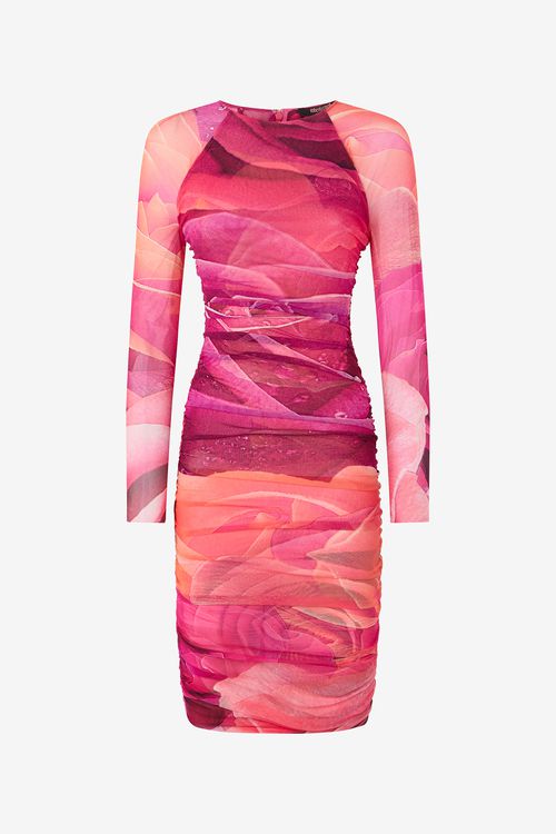 Sheath Dress With Rose Print