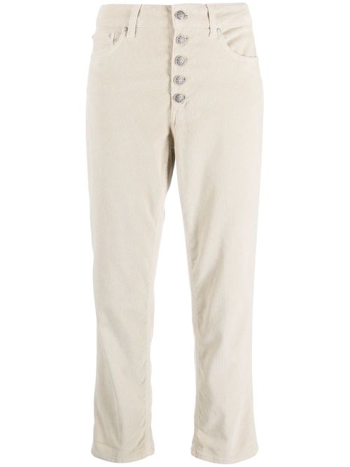 Carmen slim-fit cotton trousers - Neutrals