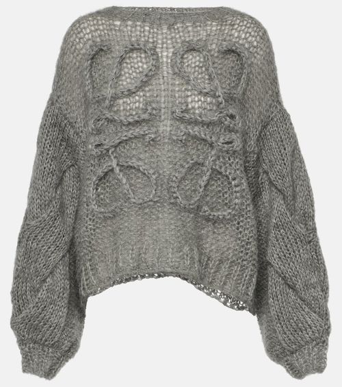 Loewe Anagram open-knit mohair-blend sweater