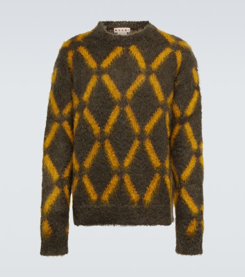 Intarsia mohair-blend sweater