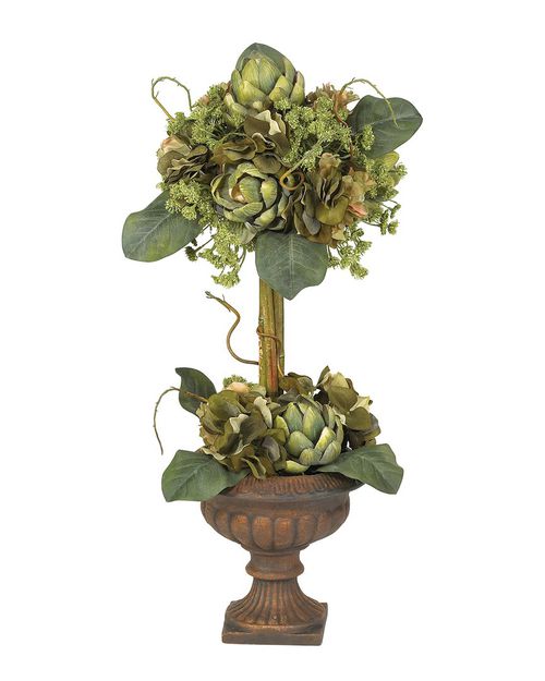 Artichoke Topiary Silk Flower Arrangement