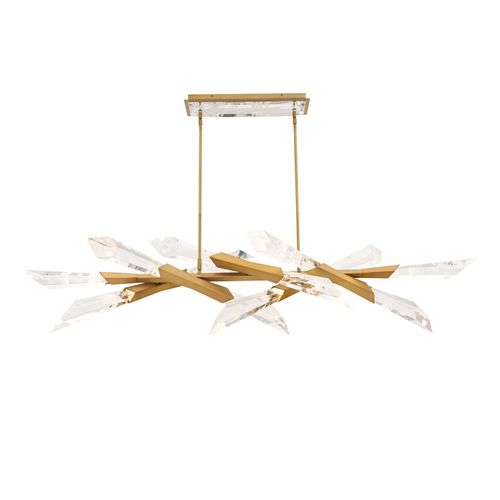Aged Brass LED Linear Pendant from the Solitude Collection