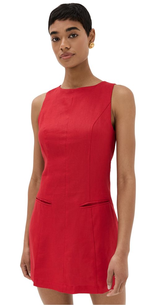 Citron Linen Dress Cherry