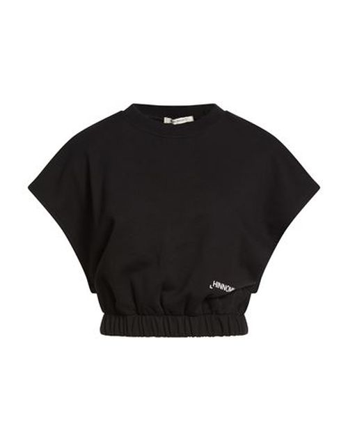 Woman Sweatshirt Black Size S Cotton, Elastane