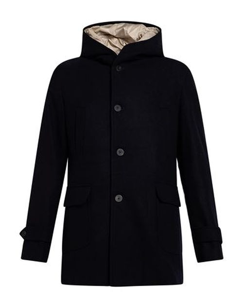 Roberto P Luxury Man Coat Midnight blue Size 44 Wool