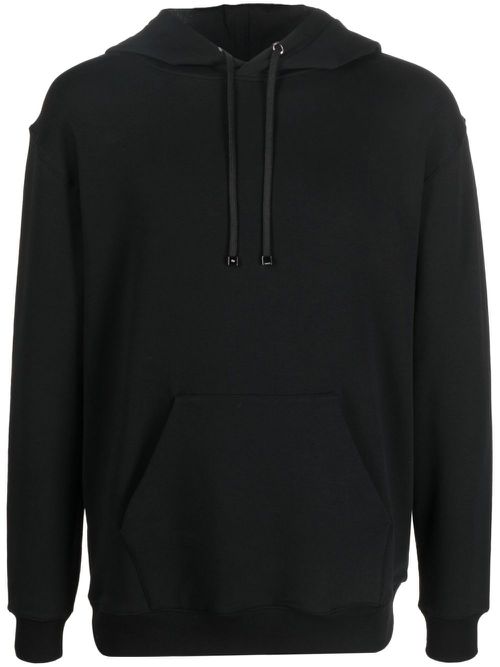 Photograph-print cotton hoodie - Black