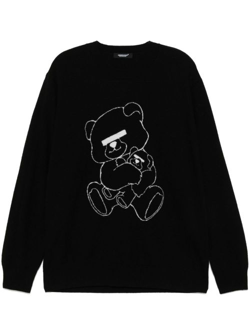 Jacquard logo motif jumper - Black