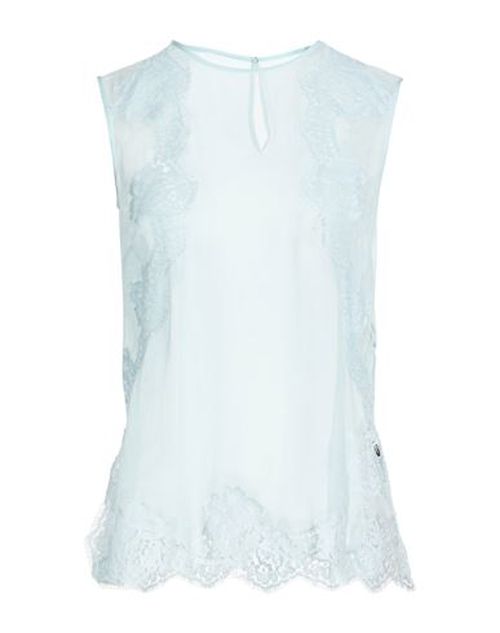 Woman Top Sky blue Size 0 Silk, Cotton, Polyamide