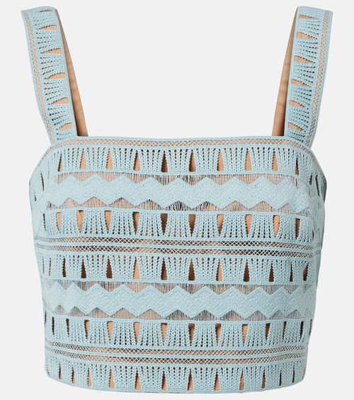 Knitted silk-blend crop top