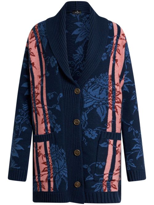 Belted maxi cardigan - Blue