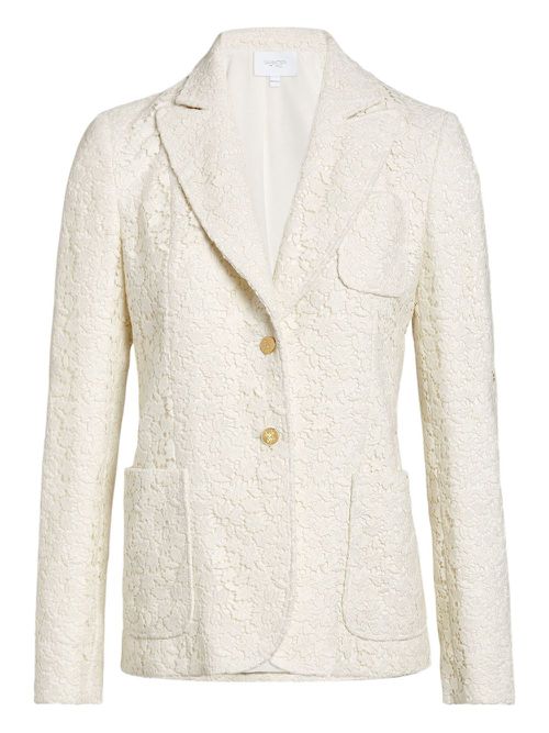 Daisy macramé blazer - White