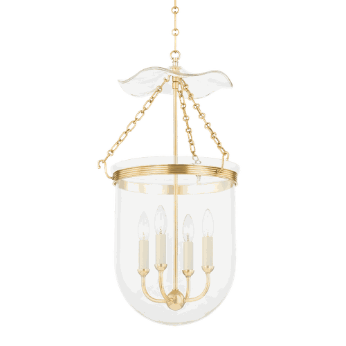 Aged Brass Four Light Lantern from the Rousham Collection