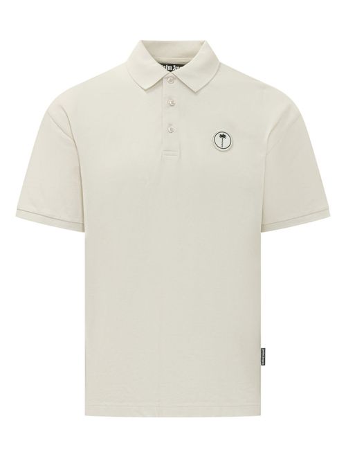 White Logo Shirt Collar Polo