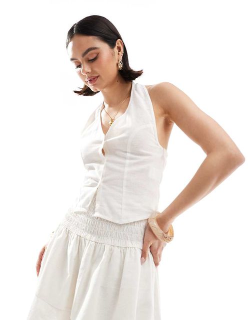 Esmée Exclusive halter top in white -set