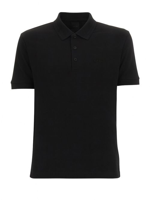 Black Solid Shirt Collar Polo