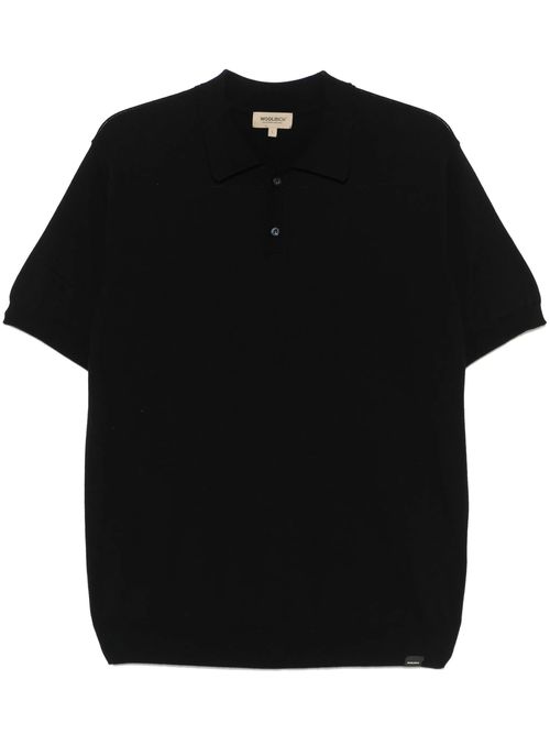 Men's Cotton Short-Sleeve Polo Shirt with Button Front