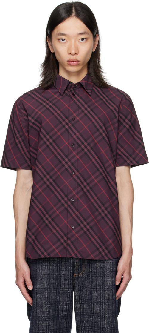 Purple Robert Check Short Sleeve Shirt