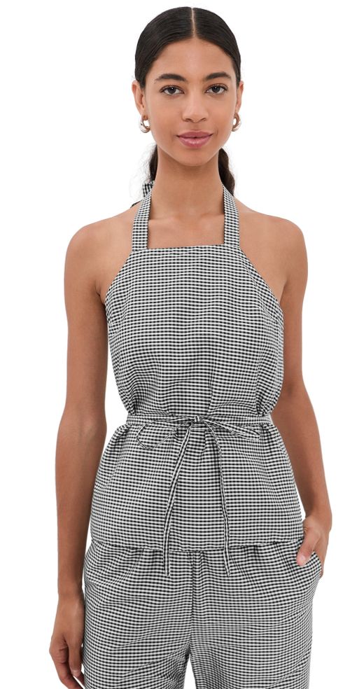 Isla Apron Top Black/White Gingham